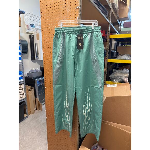 Darc Sport Wolves Infernal Brolic Wide Leg Track Pants Norse Green Omen Lennox